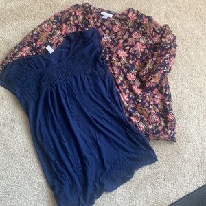 2 Maternity shirts motherhood and old navy